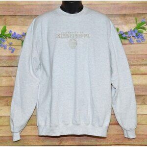 Champion Mens Unisex XL University Of Mississippi Sweatshirt Embroidered Logo